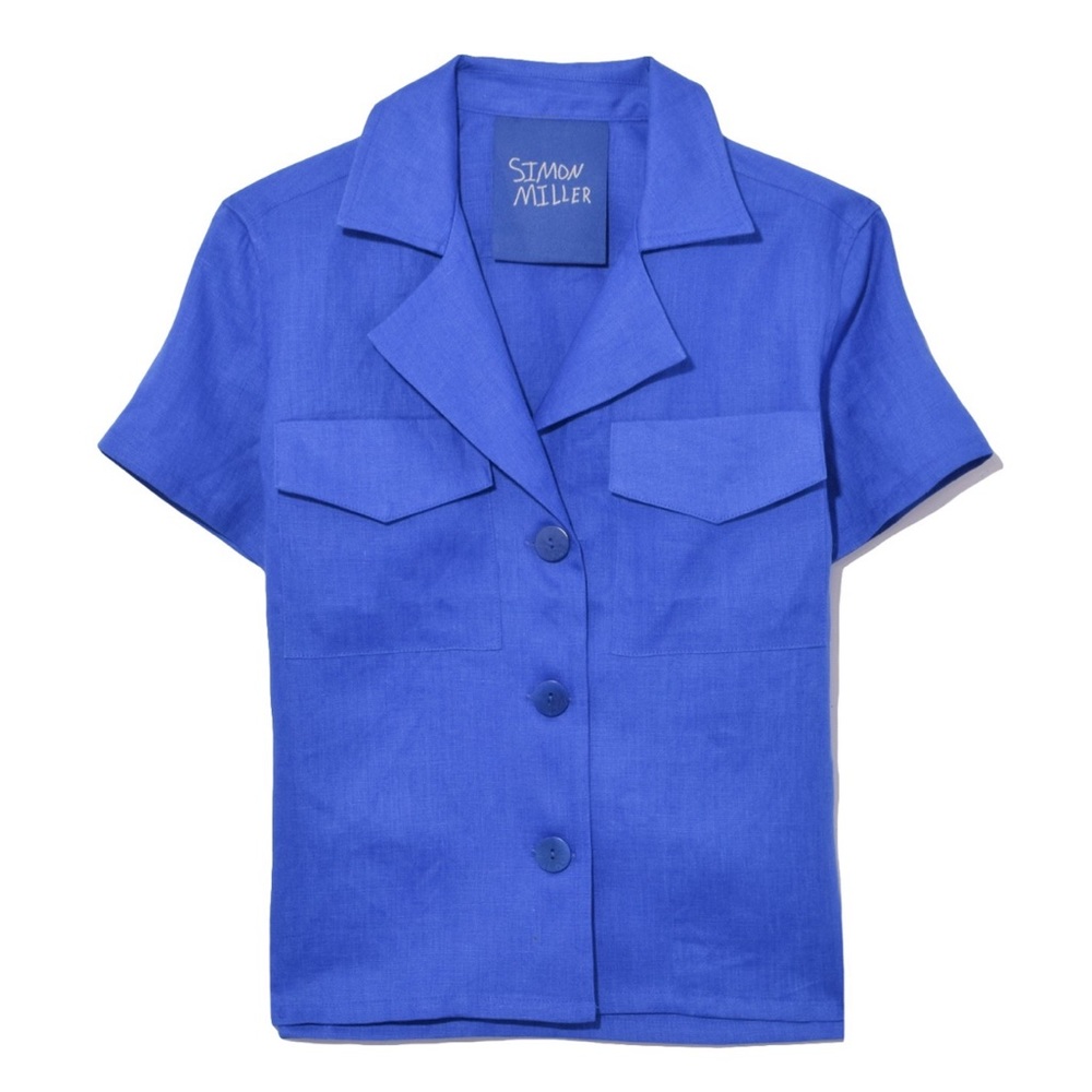 SIMON MILLER Caroni Button Up Top - Electric Blue